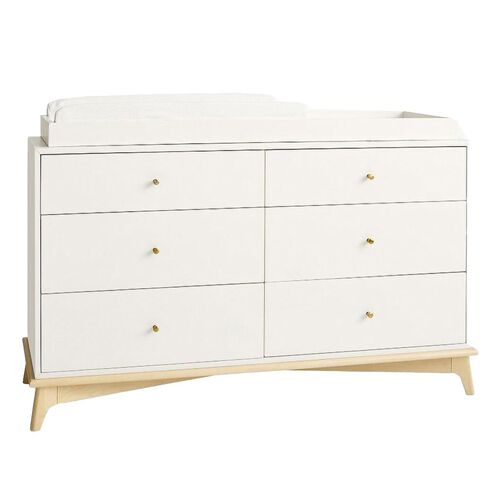 Pottery Barn Kids Sydney Topper - Extra Wide 2 Tone Simply White